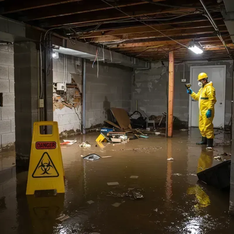 Flooded Basement Electrical Hazard in Ellisville, MO Property